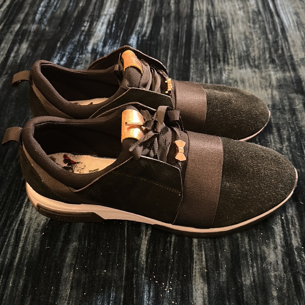 Ted Baker new black suede sneakers trainers